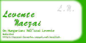 levente maczai business card